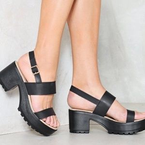 Nasty Gal Raise Hell Faux Leather Platform sz 5